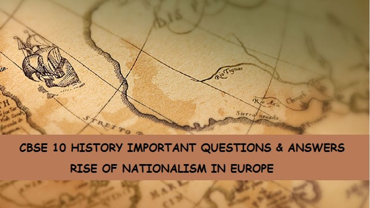 CBSE 10 History Rise of Nationalism in Europe